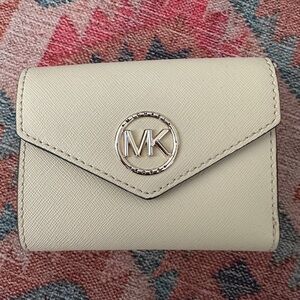 Michael Kors Beige Wallet with Gold Logo